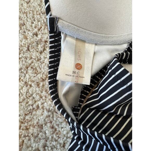 SHADE & SHORE Womens Swim suit, size Lg. bottoms, size 36 C top, black & white - Picture 8 of 9